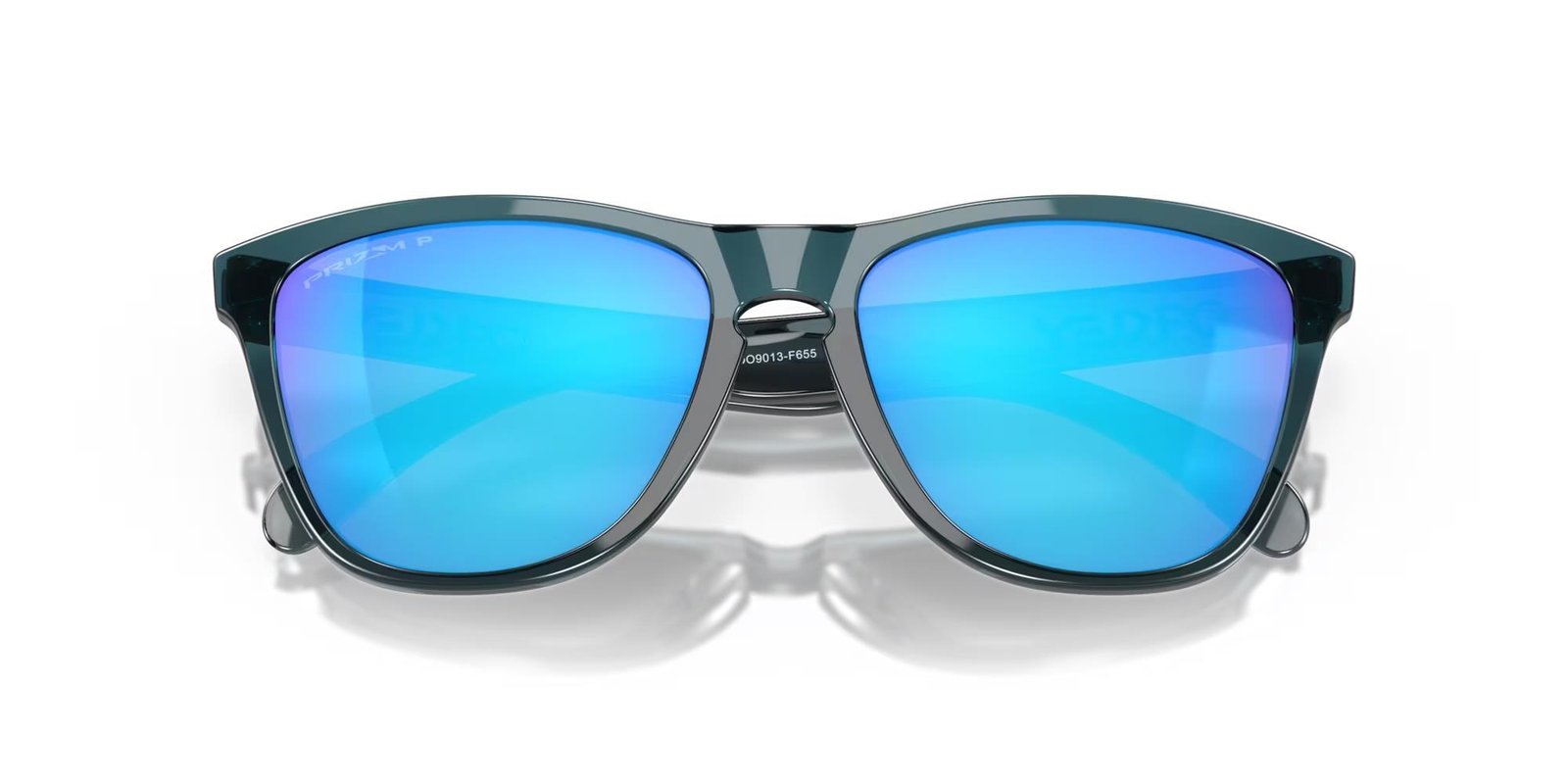 Oakley Frogskins Sonnenbrille, Prizm Sapphire Polarized Lenses/Crystal Black