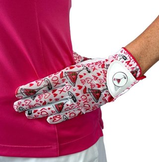 Best of Golf America XOXO Damen Handschuh, weiss/rosa