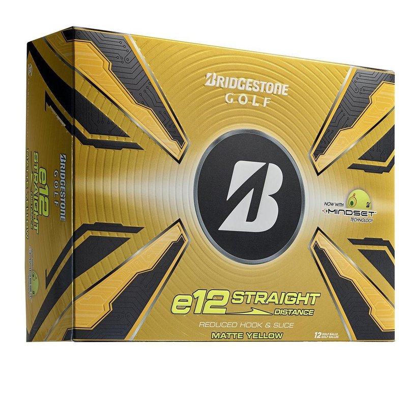 Bridgestone e12 Straight MindSet Golfbälle, gelb