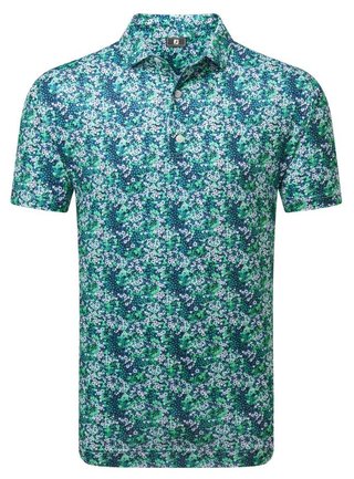 FootJoy Garden Print Lisle Herren Poloshirt, dunkelblau