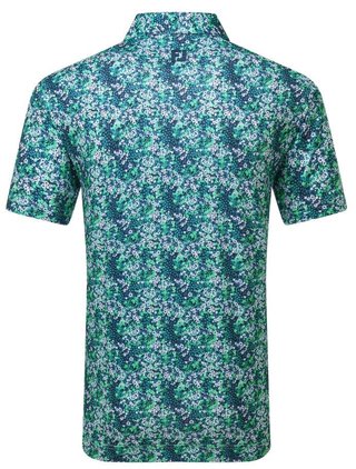 FootJoy Garden Print Lisle Herren Poloshirt, dunkelblau
