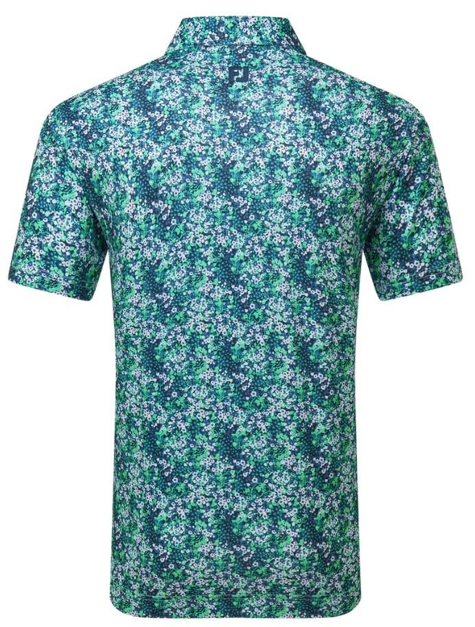 FootJoy Garden Print Lisle Herren Poloshirt, dunkelblau