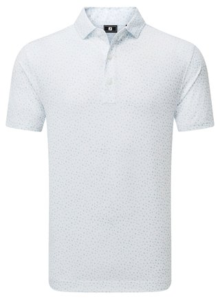 FootJoy BIRD PRINT Herren Poloshirt, weiss/blau