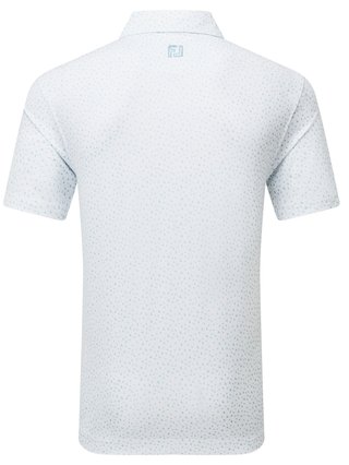 FootJoy BIRD PRINT Herren Poloshirt, weiss/blau