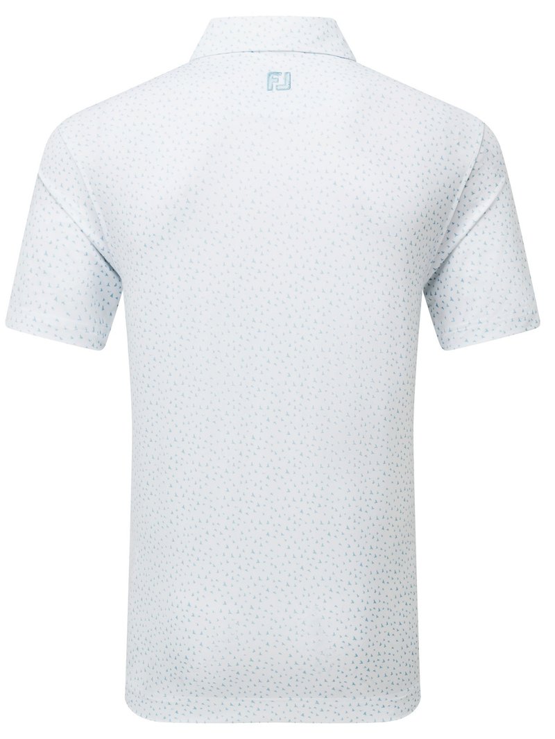 FootJoy BIRD PRINT Herren Poloshirt, weiss/blau