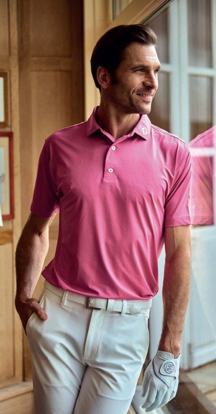 FootJoy ABACUS PRINT Herren Poloshirt, magenta