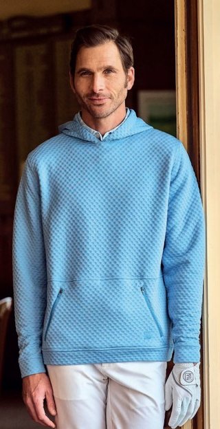 FootJoy Textured Knit Hoodie Herren Sweatshirt, blau