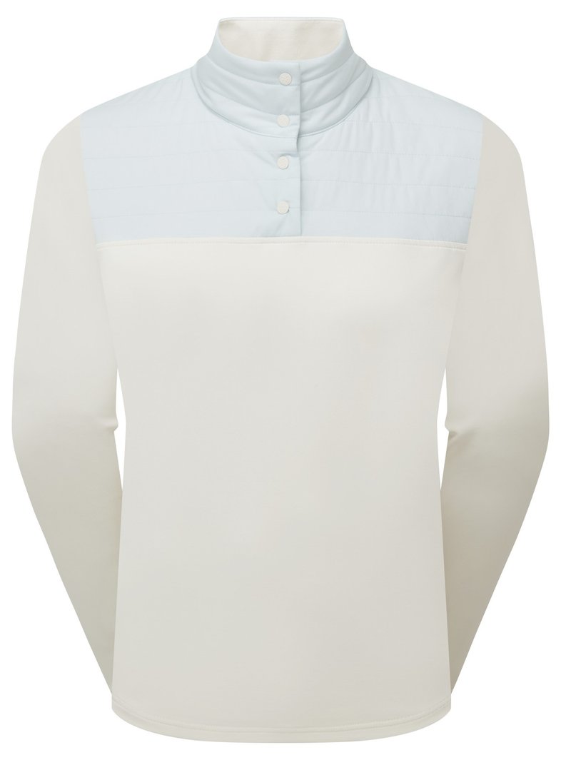 FootJoy ThermoSeries Hybrid Popover Damen Sweatshirt, off white/ice blue