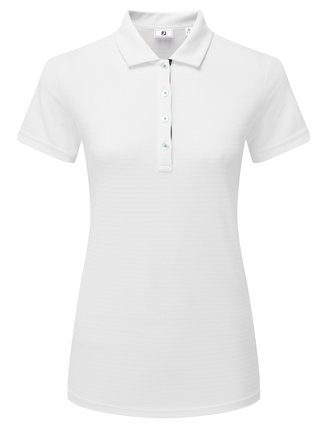 FootJoy JAQUARD STRIPE Damen Poloshirt, weiss