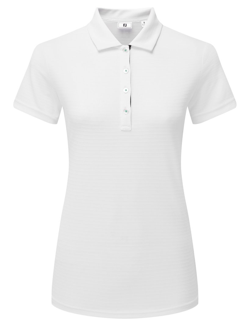 FootJoy JAQUARD STRIPE Damen Poloshirt, weiss