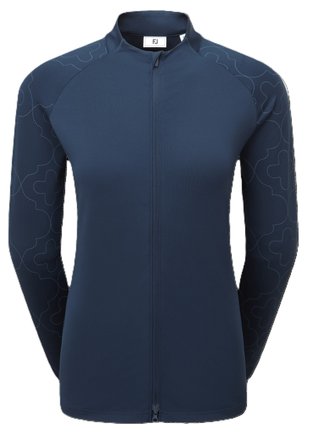 Midlayer Full Zip Printed Sleeve Damen Sweatshirt, dunkelblau
