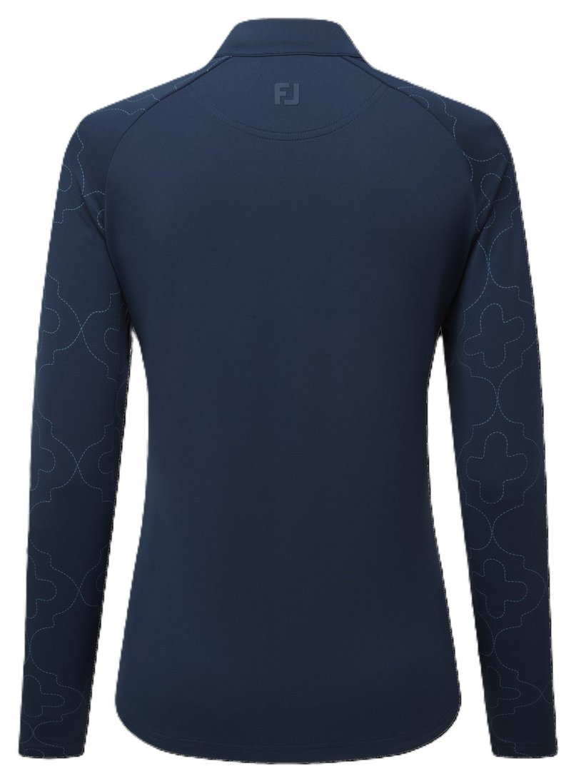 Midlayer Full Zip Printed Sleeve Damen Sweatshirt, dunkelblau