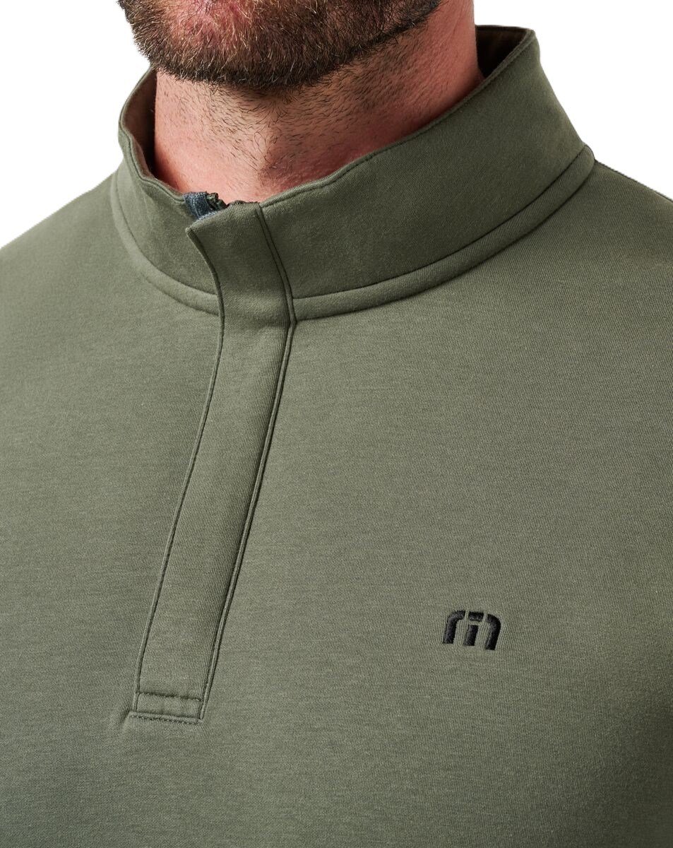 Travis Mathew CLOUD QUARTER ZIP 2.0 Hoodie Herren Sweatshirt, darrk olive
