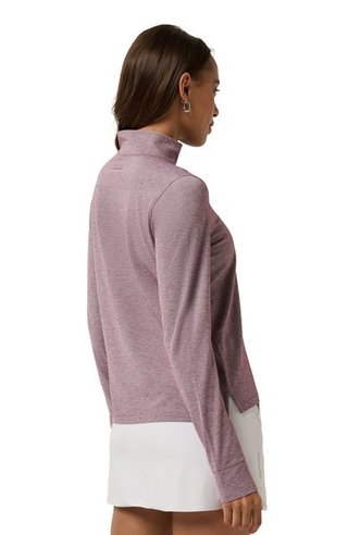 Travis Mathew Featherweightt Active zip long sleeve Damen Poloshirt, heather damson