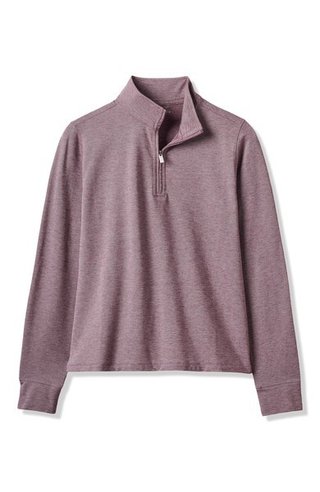 Travis Mathew Featherweightt Active zip long sleeve Damen Poloshirt, heather damson