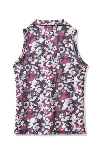Travis Mathew Featherweight Printed ärmelloses Damen-Polo, graystone floral multi