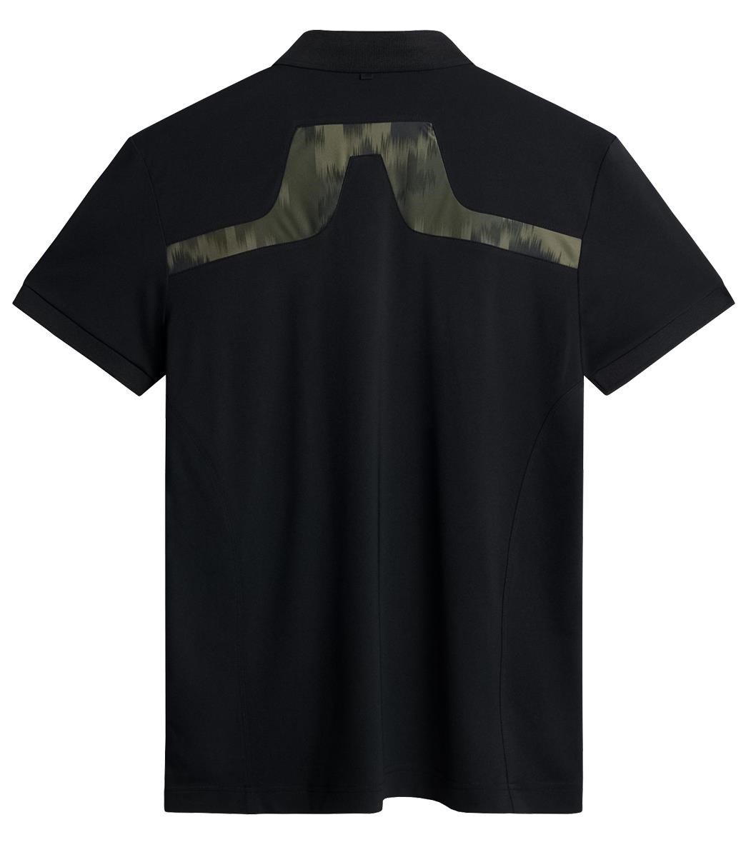 J.Lindeberg KV Print Herren Poloshirt, schwarz