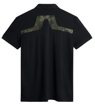 J.Lindeberg KV Print Herren Poloshirt, schwarz