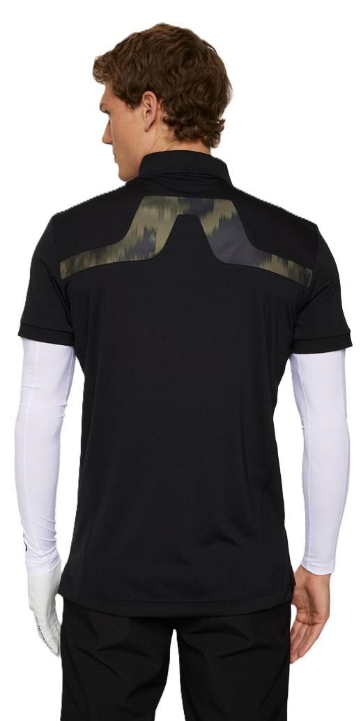 J.Lindeberg KV Print Herren Poloshirt, schwarz