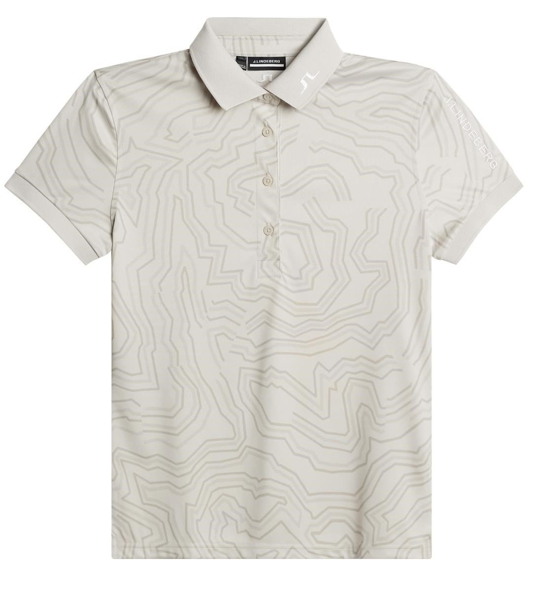 J.Lindeberg Tour Tech Print Damen Poloshirt, moonbeam