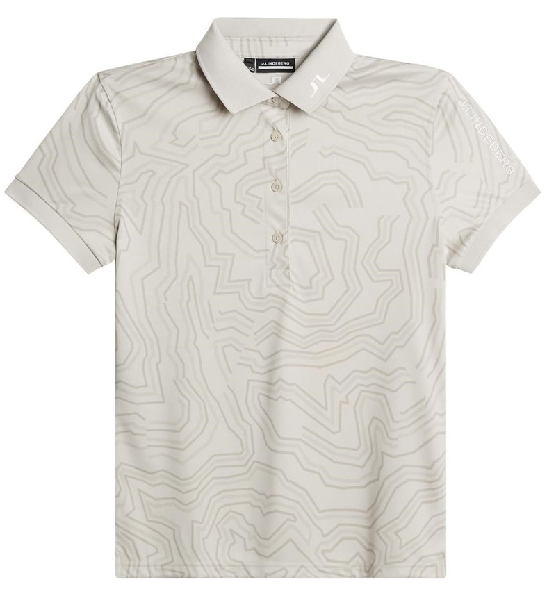 J.Lindeberg Tour Tech Print Damen Poloshirt, moonbeam