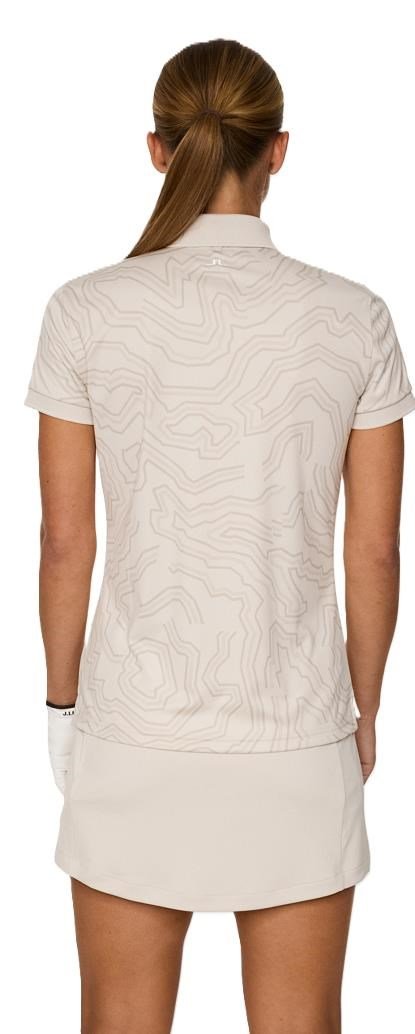 J.Lindeberg Tour Tech Print Damen Poloshirt, moonbeam