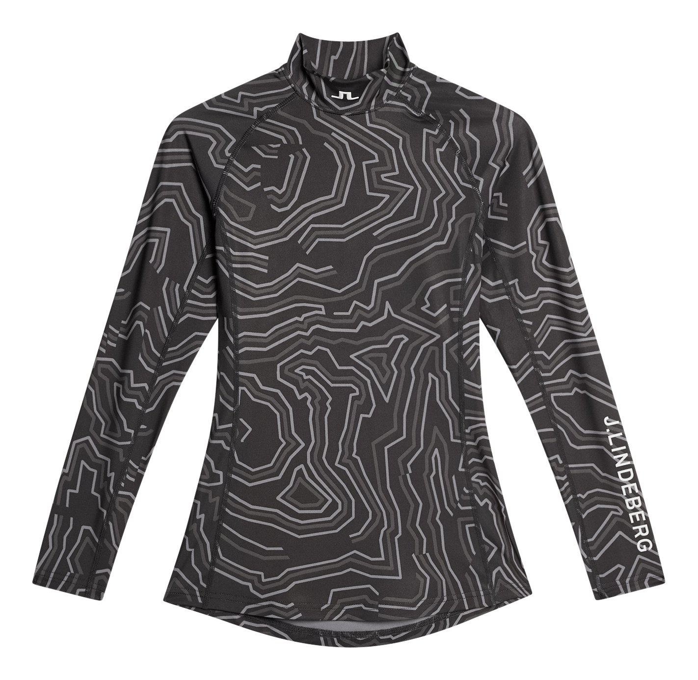 J.Lindeberg Ella Print Compression Damen T-Shirt, Asphalt