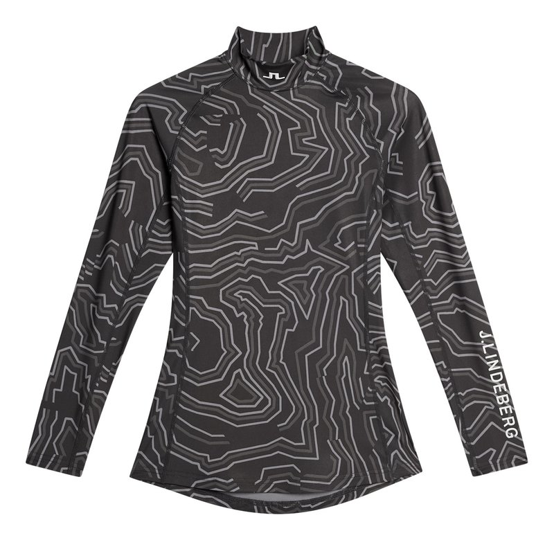 J.Lindeberg Ella Print Compression Damen T-Shirt, Asphalt