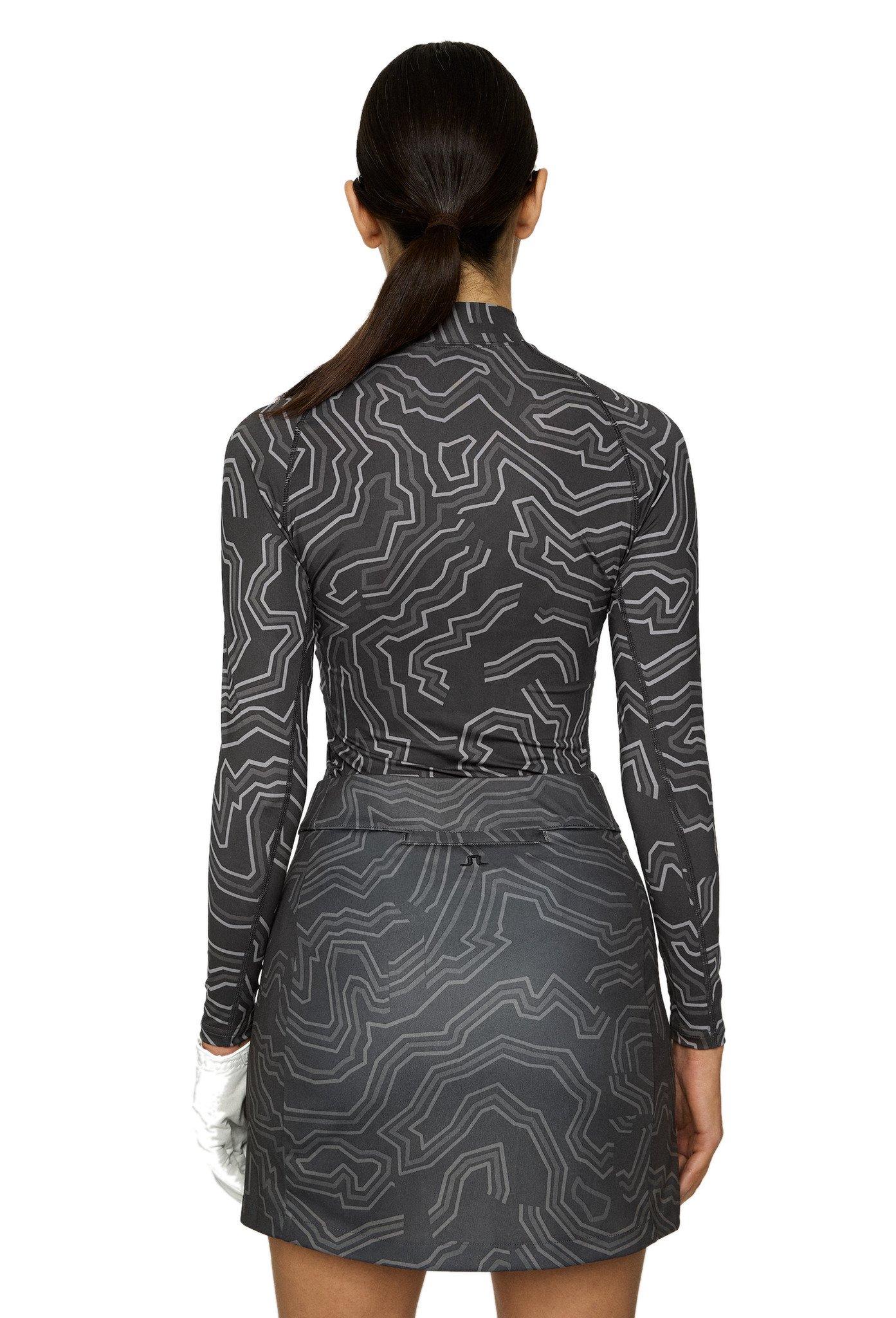 J.Lindeberg Ella Print Compression Damen T-Shirt, Asphalt