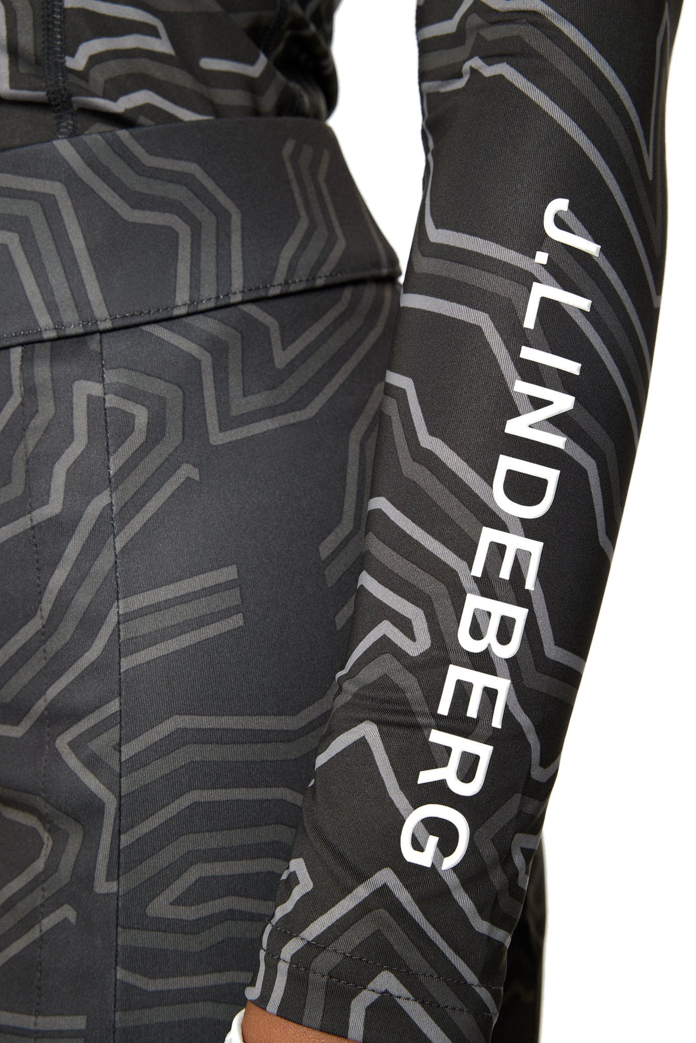 J.Lindeberg Ella Print Compression Damen T-Shirt, Asphalt