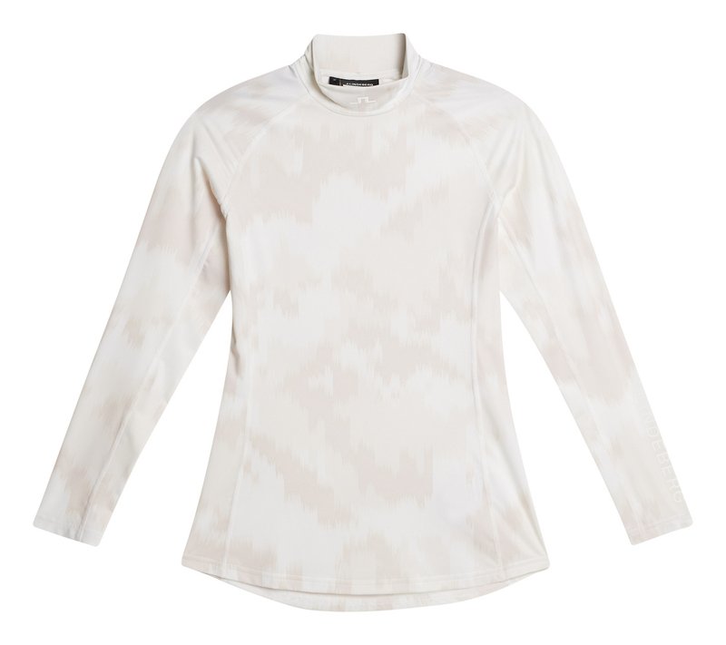 J.Lindeberg Ella Print Compression Damen T-Shirt, warp gray lilac