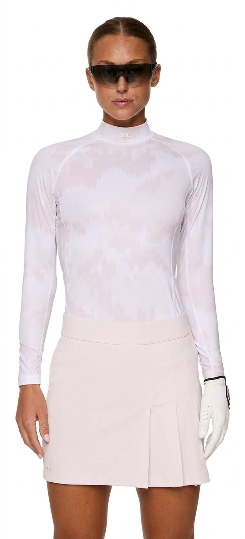 J.Lindeberg Ella Print Compression Damen T-Shirt, warp gray lilac