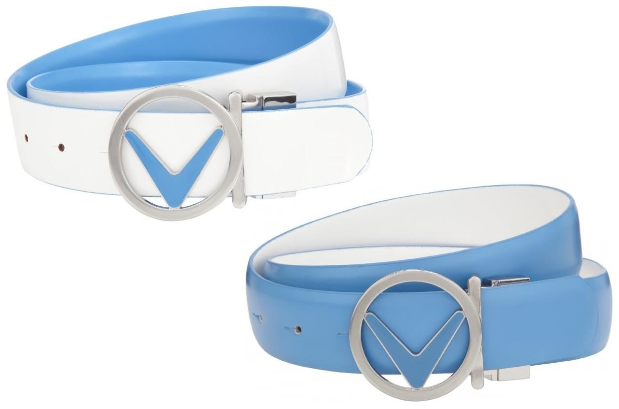 Callaway Reversible Circular Enamel Buckle Damen Gürtel, weiss/blau
