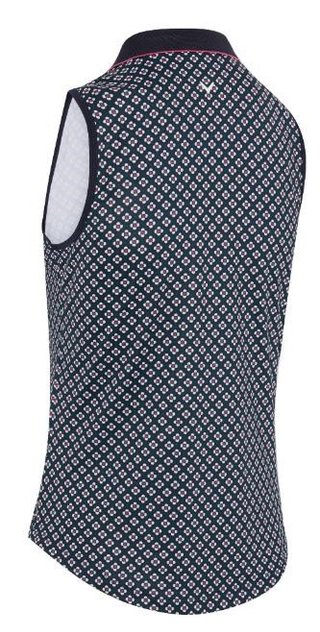 Callaway Mini Geo Floral Sleeveless Damen Poloshirt, dunkelblau