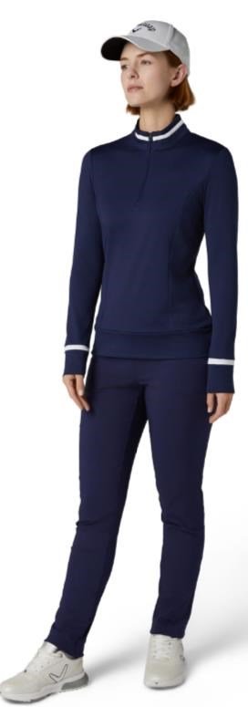 Callaway Thermal Long Sleeve Colourblock Damen Poloshirt, dunkelblau