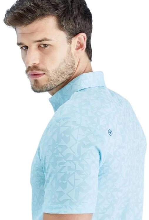 PING Geo Camo Herren Poloshirt, crystal blue