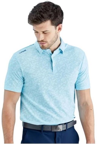 PING Geo Camo Herren Poloshirt, crystal blue