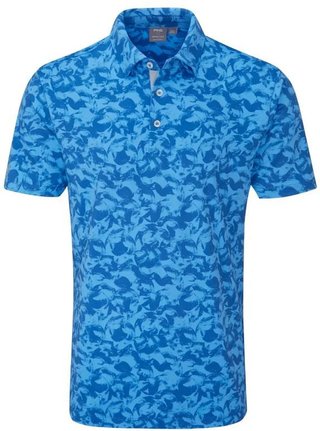 PING Julian Herren Poloshirt, tidal blue multi