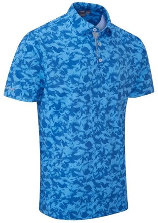 PING Julian Herren Poloshirt, tidal blue multi