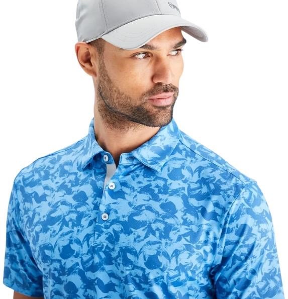 PING Julian Herren Poloshirt, tidal blue multi