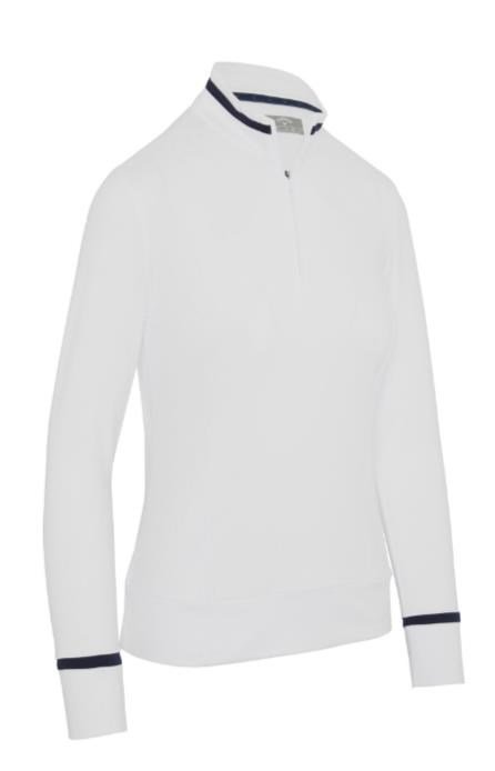Callaway Thermal Long Sleeve Colourblock Damen Poloshirt, weiss