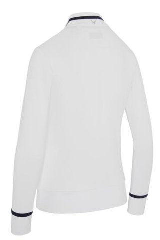 Callaway Thermal Long Sleeve Colourblock Damen Poloshirt, weiss