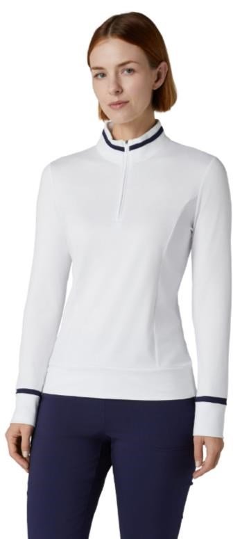 Callaway Thermal Long Sleeve Colourblock Damen Poloshirt, weiss