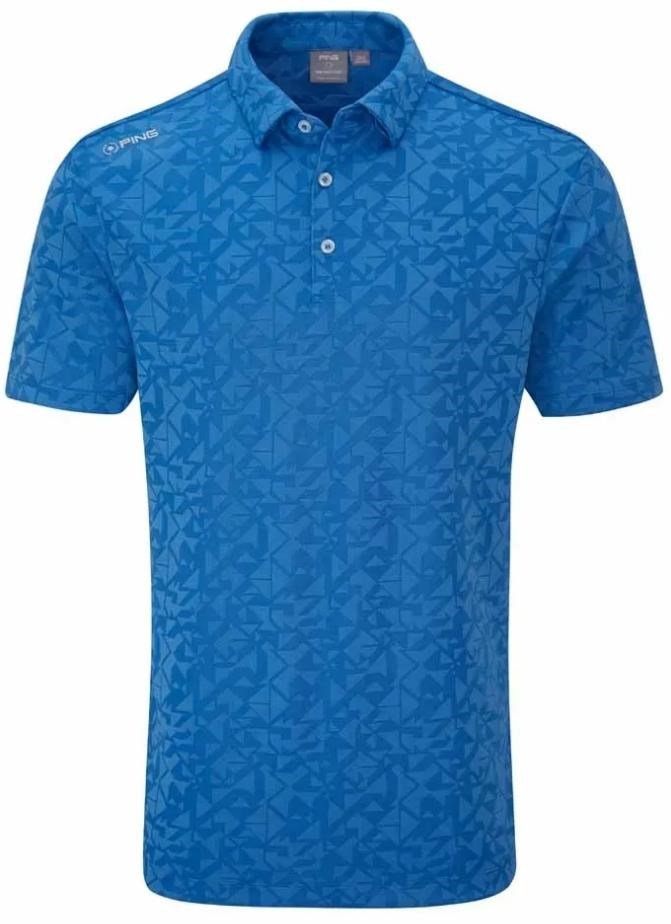PING Geo Camo Herren Poloshirt, tidal blue