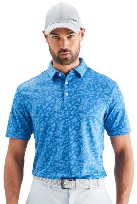 PING Geo Camo Herren Poloshirt, tidal blue
