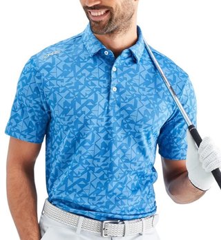 PING Geo Camo Herren Poloshirt, tidal blue