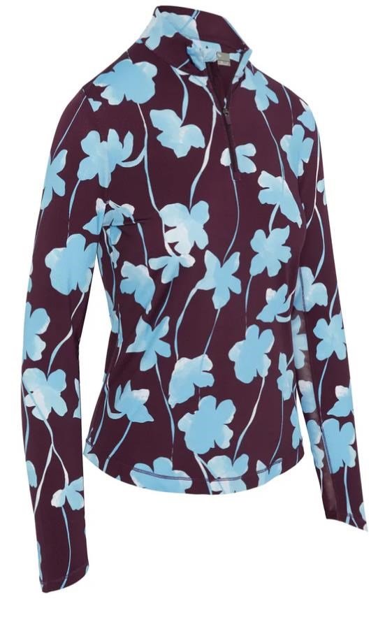 Callaway Stemmed Floral Sun Protection Damen Top, potent purple