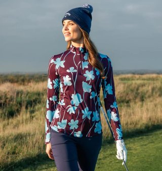 Callaway Stemmed Floral Sun Protection Damen Top, potent purple
