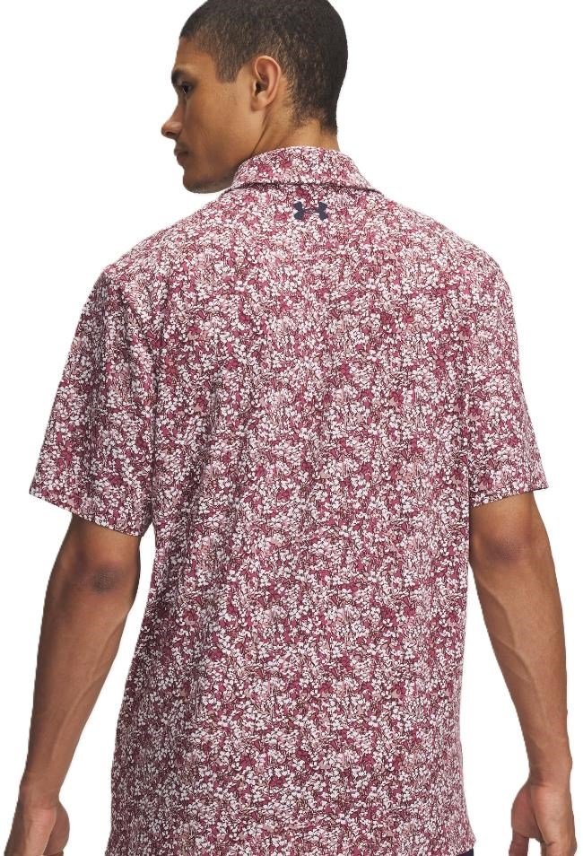 Under Armour Playoff 3.0 Printed Herren Poloshirt, tourmaline pink/dark maroon/midnight navy