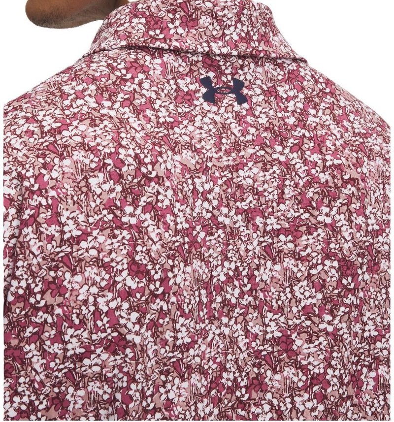 Under Armour Playoff 3.0 Printed Herren Poloshirt, tourmaline pink/dark maroon/midnight navy
